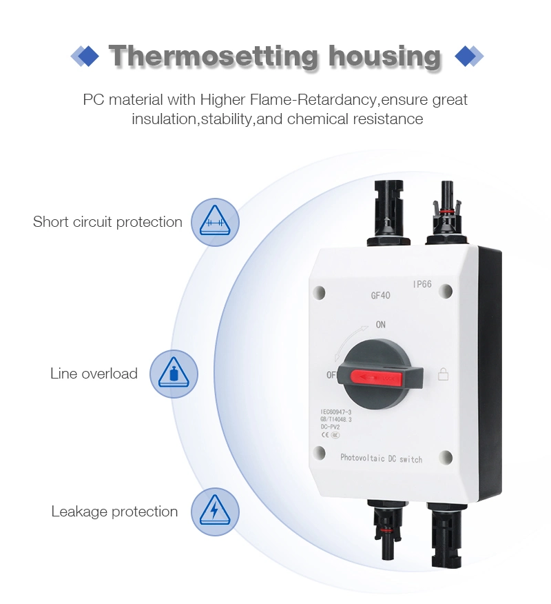 Solar Power Outdoor DC Isolator Disconnect Switch 4p 32A PV Electrical Switch Good Price